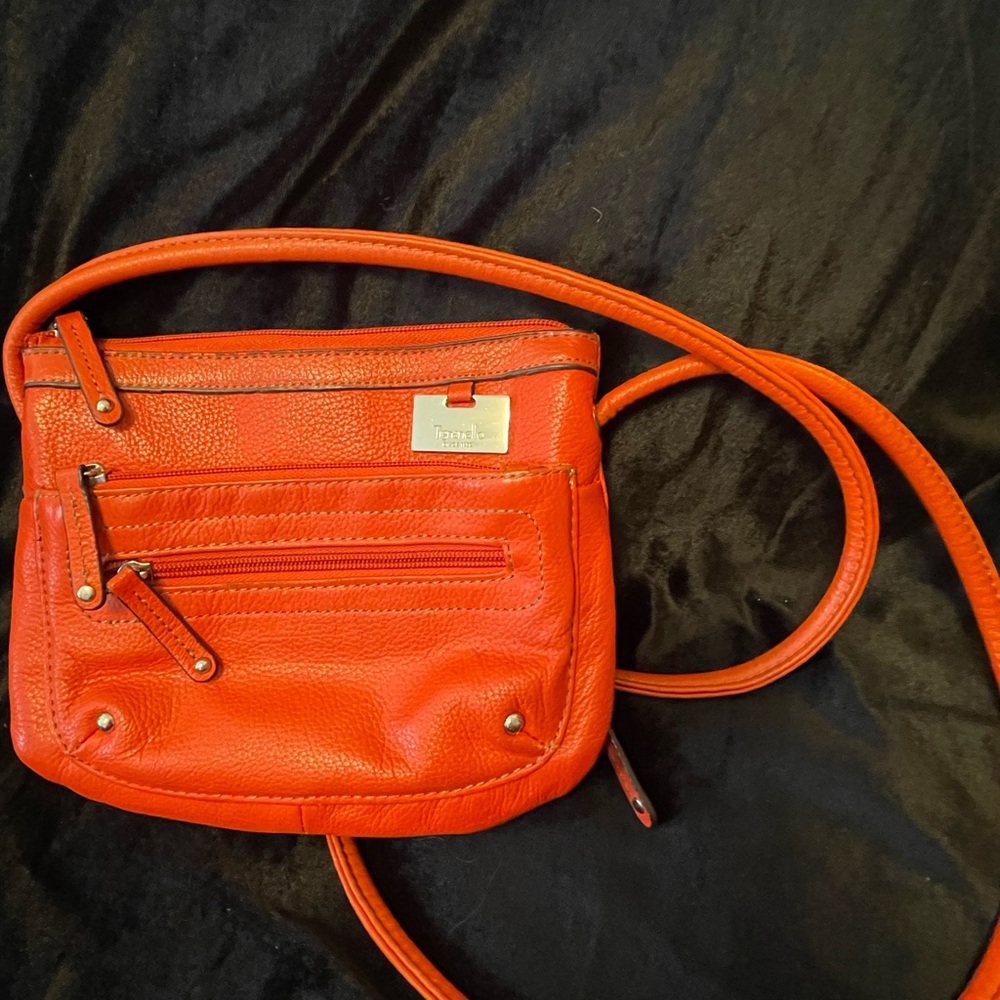 Tignanello Women's Bold Orange leather Crossbody Bag